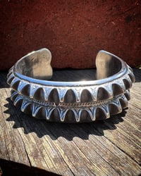 Image 1 of WL&A Old Style Double Holy Mountain Punkero Cuff - Size 7.25-7.5" Wrist - 165 Grams