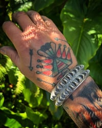 Image 3 of WL&A Old Style Double Holy Mountain Punkero Cuff - Size 7.25-7.5" Wrist - 165 Grams 
