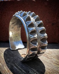 Image 2 of WL&A Old Style Double Holy Mountain Punkero Cuff - Size 7.25-7.5" Wrist - 165 Grams 