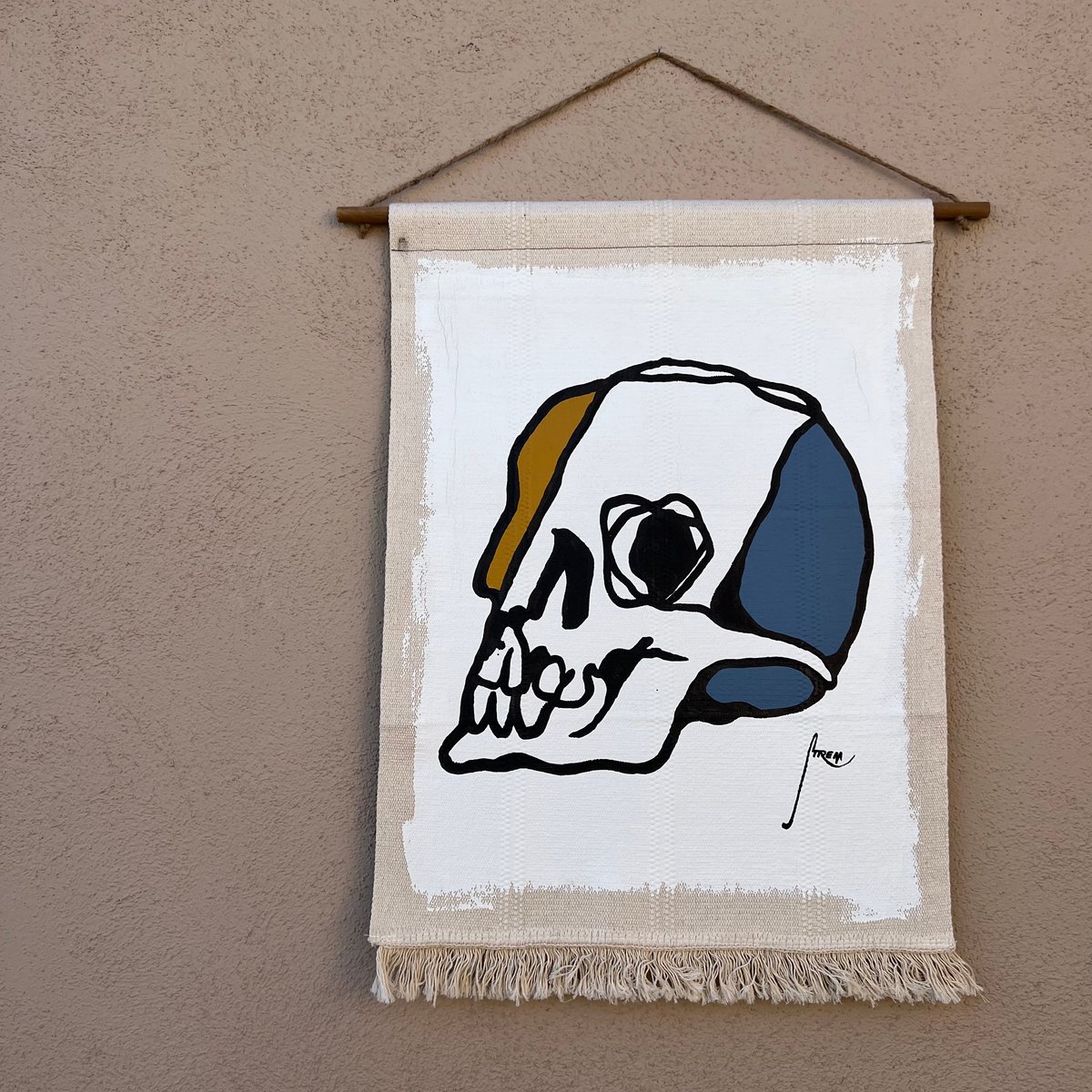 Image of Abstract Skull Tapestry 