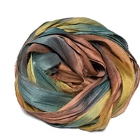 Image 4 of 10YD MELON PATCH HAND DYED SARI SILK RIBBON/HAND DYED BY COLOR KISSED SILK