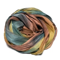Image 1 of 10YD MELON PATCH HAND DYED SARI SILK RIBBON/HAND DYED BY COLOR KISSED SILK
