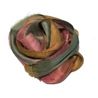 Image 4 of 10YD  SERENADE  HAND DYED SARI SILK RIBBON/HAND DYED BY COLOR KISSED SILK