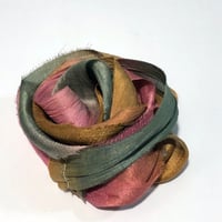 Image 5 of 10YD  SERENADE  HAND DYED SARI SILK RIBBON/HAND DYED BY COLOR KISSED SILK
