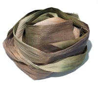 Image 3 of 10YD PINK SANDS HAND DYED SARI SILK RIBBON/HAND DYED BY COLOR KISSED SILK