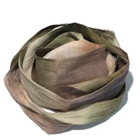 Image 2 of 10YD PINK SANDS HAND DYED SARI SILK RIBBON/HAND DYED BY COLOR KISSED SILK