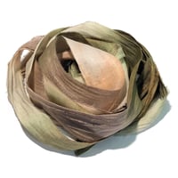 Image 4 of 10YD PINK SANDS HAND DYED SARI SILK RIBBON/HAND DYED BY COLOR KISSED SILK
