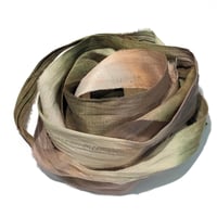 Image 5 of 10YD PINK SANDS HAND DYED SARI SILK RIBBON/HAND DYED BY COLOR KISSED SILK