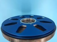 Image 3 of Burlington Recording 1/4" x 10. 5" BLUE Precision NAB Metal Reel in Blue Box - 8 Spike Windows
