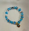 Blue metallic evil eye bracelet 