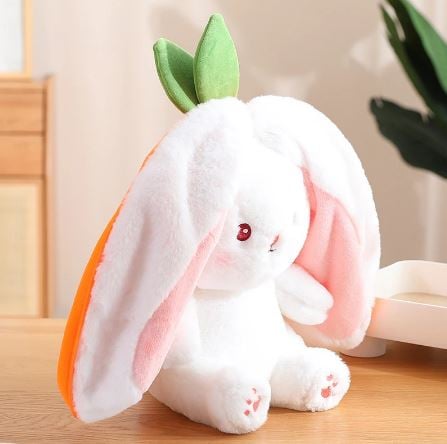 Image of Cute Bunny Plushies within a Strawberry or Carrot - Perfect Kawaii Gift for Girls & Babies