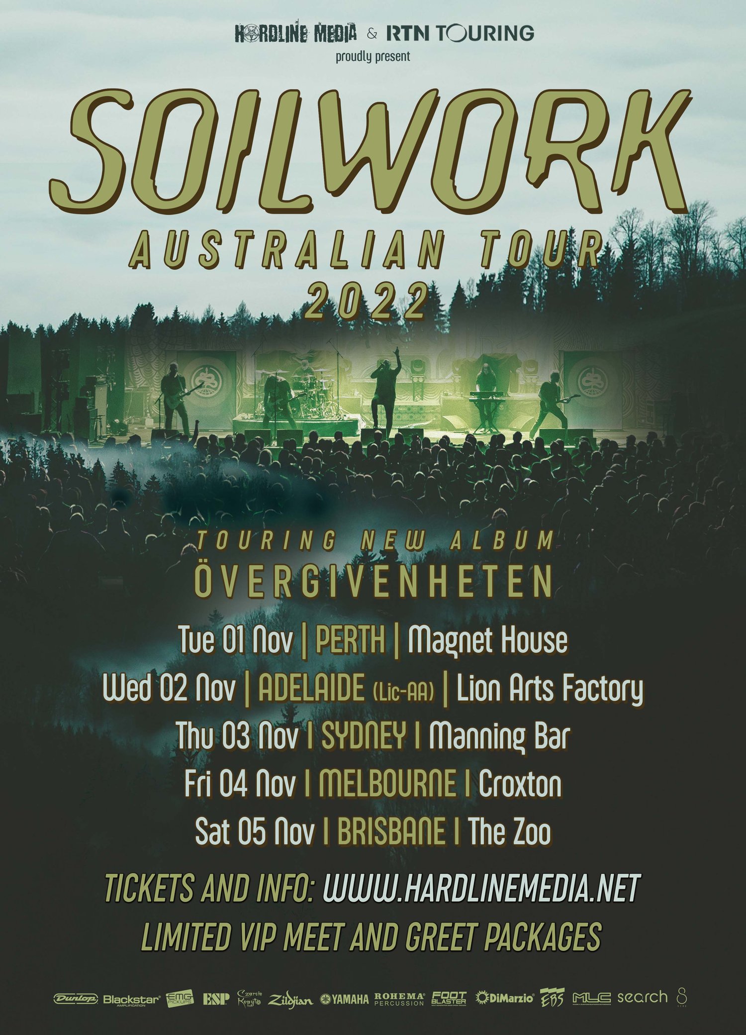 Image of SOILWORK - Aussie Tour 2022 Poster