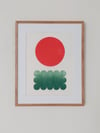 Muted vermillion and spring green Pilvi