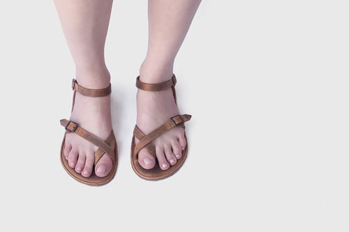 Image of Nova - Leather sandals in Brown