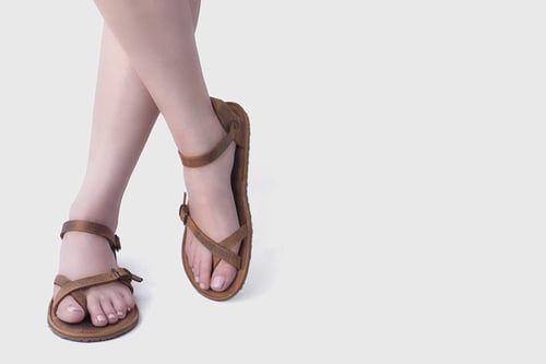 Image of Nova - Leather sandals in Brown