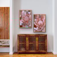 Image 1 of Upcycled Framed Protea Artwork