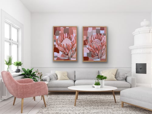 Image of Upcycled Framed Protea Artwork