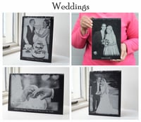 Image 1 of Wedding Memories Laser Engraved on A4 Slate