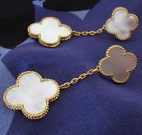 Image 1 of Kate Middleton Princess of Wales Inspired Replikate Mother of Pearl Clover Earrings