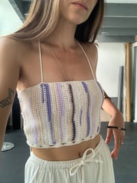 Image 2 of TOP CROCHET - chiné beige mauve