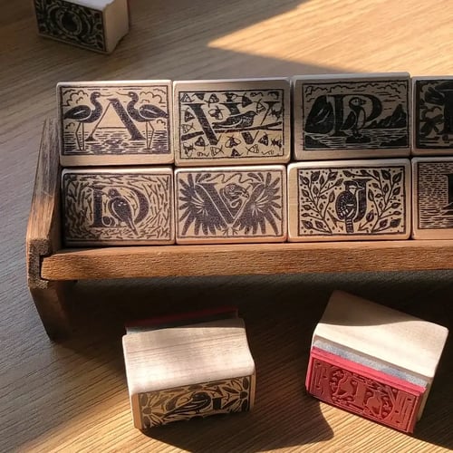 Image of Whimbrel Initial Rubber Stamp