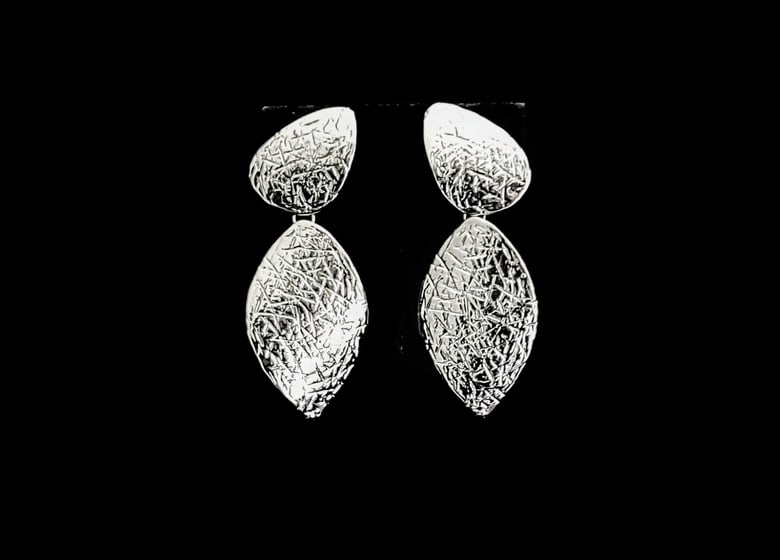 Image of Silver Abstract Clip-On Earrings 