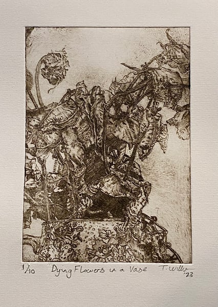 Image of Dying Flowers in a Vase 