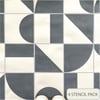 Hamilton Tile 4 Pack Stencils for Patios, Floors, Tiles and Walls-Geometric Stencil - DIY Floor Proj