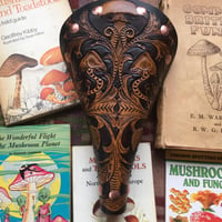 Image 1 of Mushroom Themed Leather Bicycle Saddle