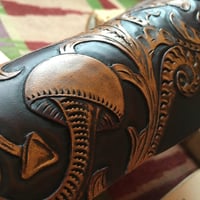 Image 3 of Mushroom Themed Leather Bicycle Saddle