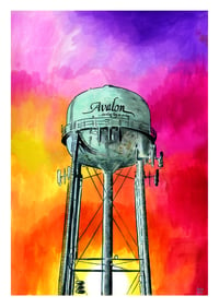 Avalon Water Tower Color Print