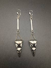 Image 2 of Raven Skull Earrings