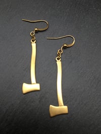 Image 1 of Axe Earrings-Silver or Gold!