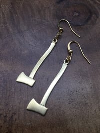 Image 2 of Axe Earrings-Silver or Gold!
