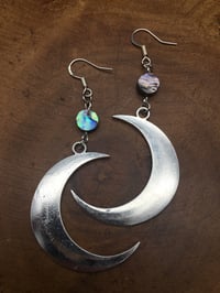 Image 1 of Moon and Abalone Earrings