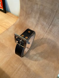 Image 2 of Oak Bark Black Bridle Leather Belt - Wide Buckle