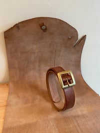 Image 2 of Oak Bark Dark Stain Leather Belt - Wide buckle