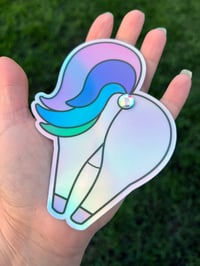 Image 1 of Unicorn Butthole Sticker - Holographic 3D 