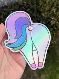 Image 3 of Unicorn Butthole Sticker - Holographic 3D 