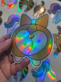 Image 3 of Corgi Butthole Sticker - Holographic 3D 