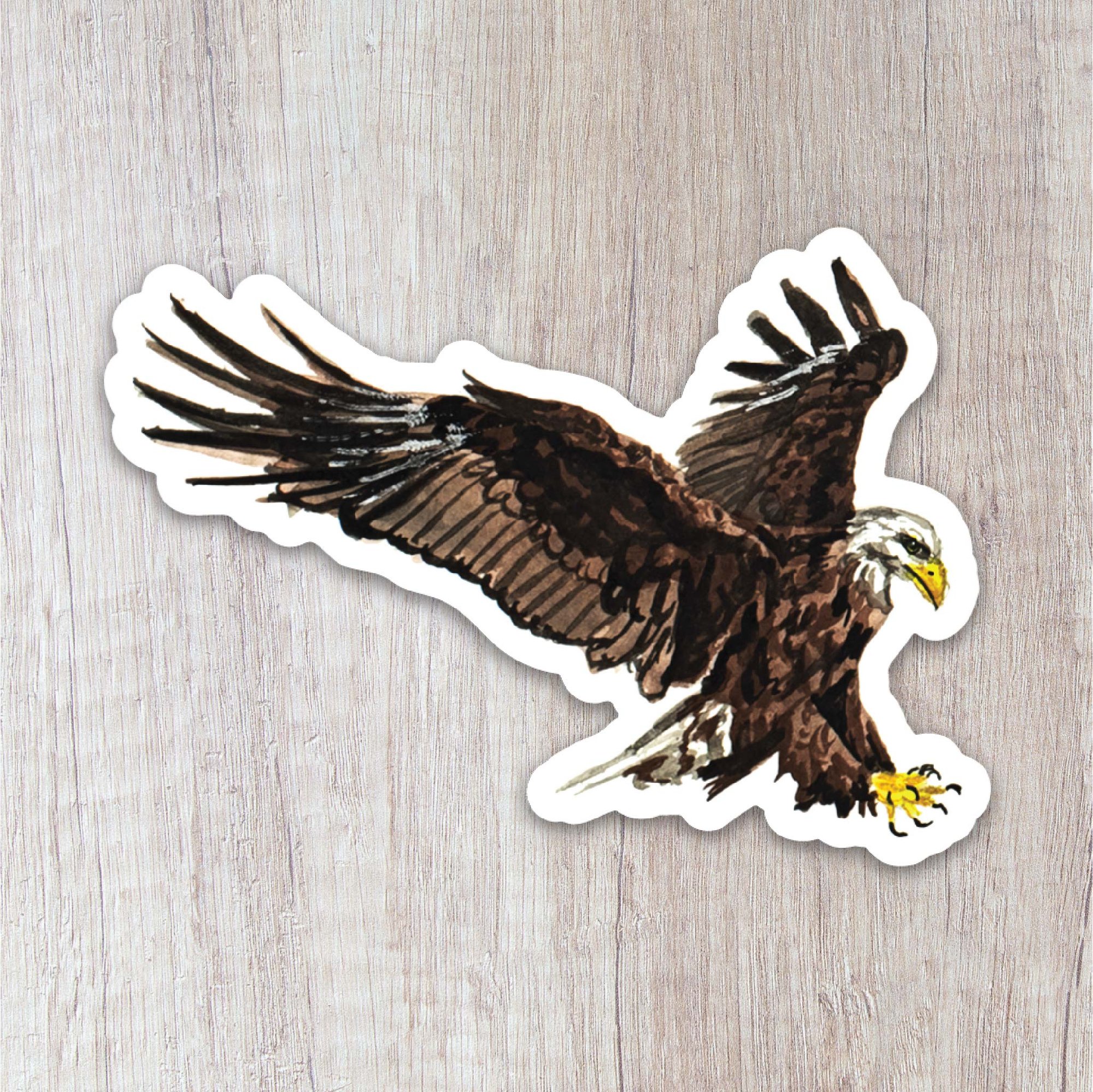 Aazon.co - Bald Eagle Vinyl Sticker - In Action Landing Catch Prey - Foto 2