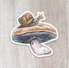 Snail on Mushroom Sticker