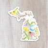 Floral Michigan Sticker