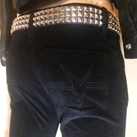 Image 2 of Marc Vachon Black OG Stretch Cord Cargo #Biker #Pants