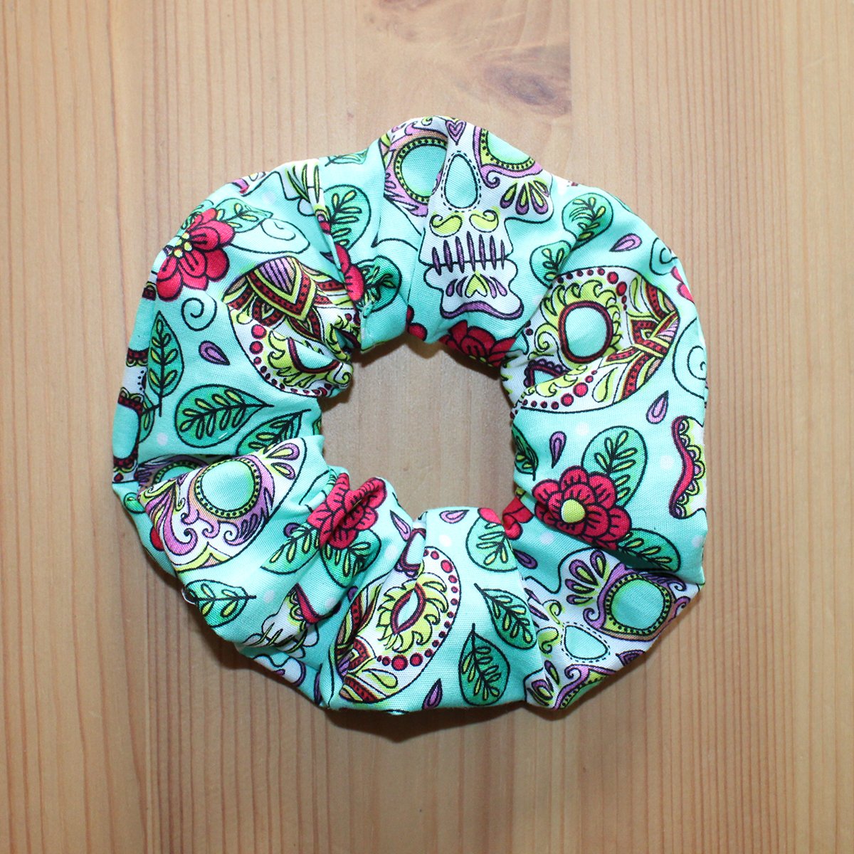 Image of Mexican skulls scrunchie
