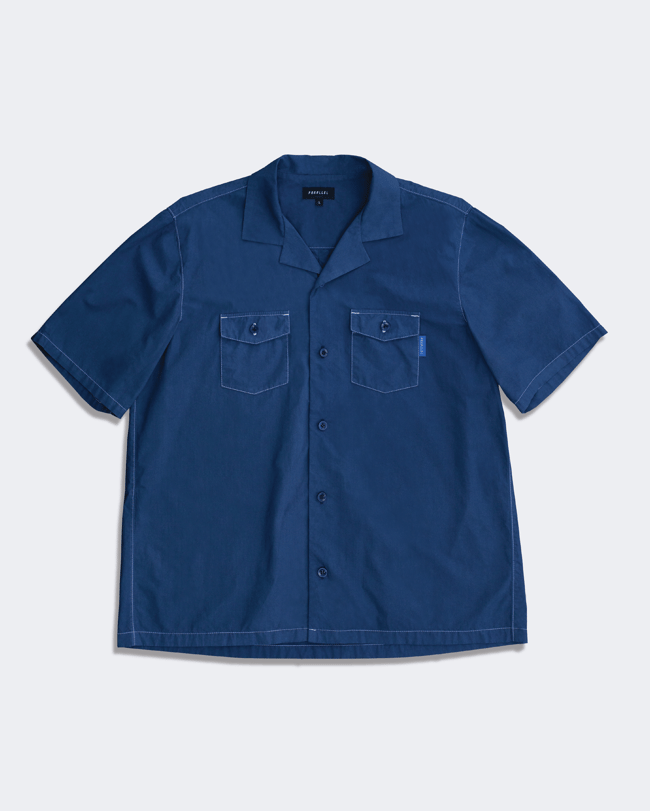 CONTRAST STITCH SHIRT // NAVY <p><del>$80.00</del> 