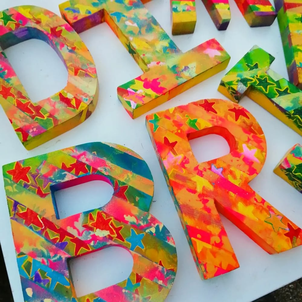 Image of Sean Worrall - Letters, pop art, hand painted 3d letters...