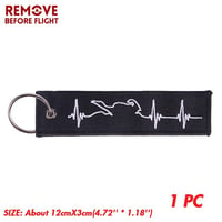 Embroidery Key Fobs Jewelry Fashion Biker Heartbeat Keychain