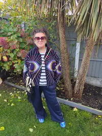 Image 2 of Wanderlust - Velvet evil eye protection jacket - Navy blue 6-14 uk