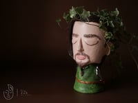 Image 3 of COMMISSION ARTWORK Quirky plant pot with face Ozzy